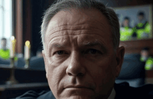 Southport Murders Inquiry: Seeking Answers in a Tragic Case Somber courtroom scene for the Southport Murders Inquiry, featuring memorial candles on a table and blurred figures in judicial robes, with police investigation imagery in the background