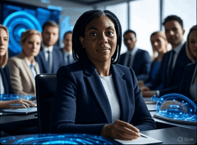 conservative_reshuffle_and_leadership_moves_badenoch.jpg Alt text: Image of Conservative reshuffle and leadership moves 2025, showing Kemi Badenoch leading a high-tech strategy meeting.