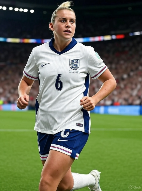 Alt text: Scene of England’s Euro 2025 triumph, with Alessia Russo scoring the equalizer against Spain.