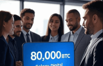 Galaxy Digital’s $9 Billion Bitcoin Sale Highlights Crypto Trends 2025 Alt text: Image of Galaxy Digital’s $9 billion bitcoin sale, showing a digital transaction with 80,000 BTC symbols.