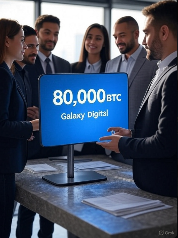 galaxy_digitals_9_billion_bitcoin_sale_transaction.jpg Alt text: Image of Galaxy Digital’s $9 billion bitcoin sale, showing a digital transaction with 80,000 BTC symbols.