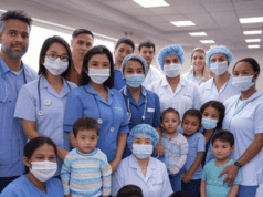 Measles Outbreak Concerns: UK Faces Urgent Health Crisis in 2025 Urgent image of measles outbreak concerns in 2025, showing a vaccination clinic in Salford at 12:00 PM BST, July 14, with healthcare workers and community support.