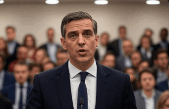 Political Spotlight on Immigration Reforms 2025 Alt text: Image of political spotlight on immigration reforms 2025, showing UK Home Office officials announcing new visa rules.