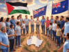 UK, Canada, Australia Recognize Palestinian State: A Bold Step for Peace? Alt Text for Image: Illustration of UK, Canada, Australia, and Palestinian flags uniting for peace in Jerusalem skyline.