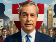 Nigel Farage Security Cut: Reform UK Slams Labour Over Coalition Snubs and Threats Illustration of Nigel Farage facing slashed security threats with Reform UK supporters.